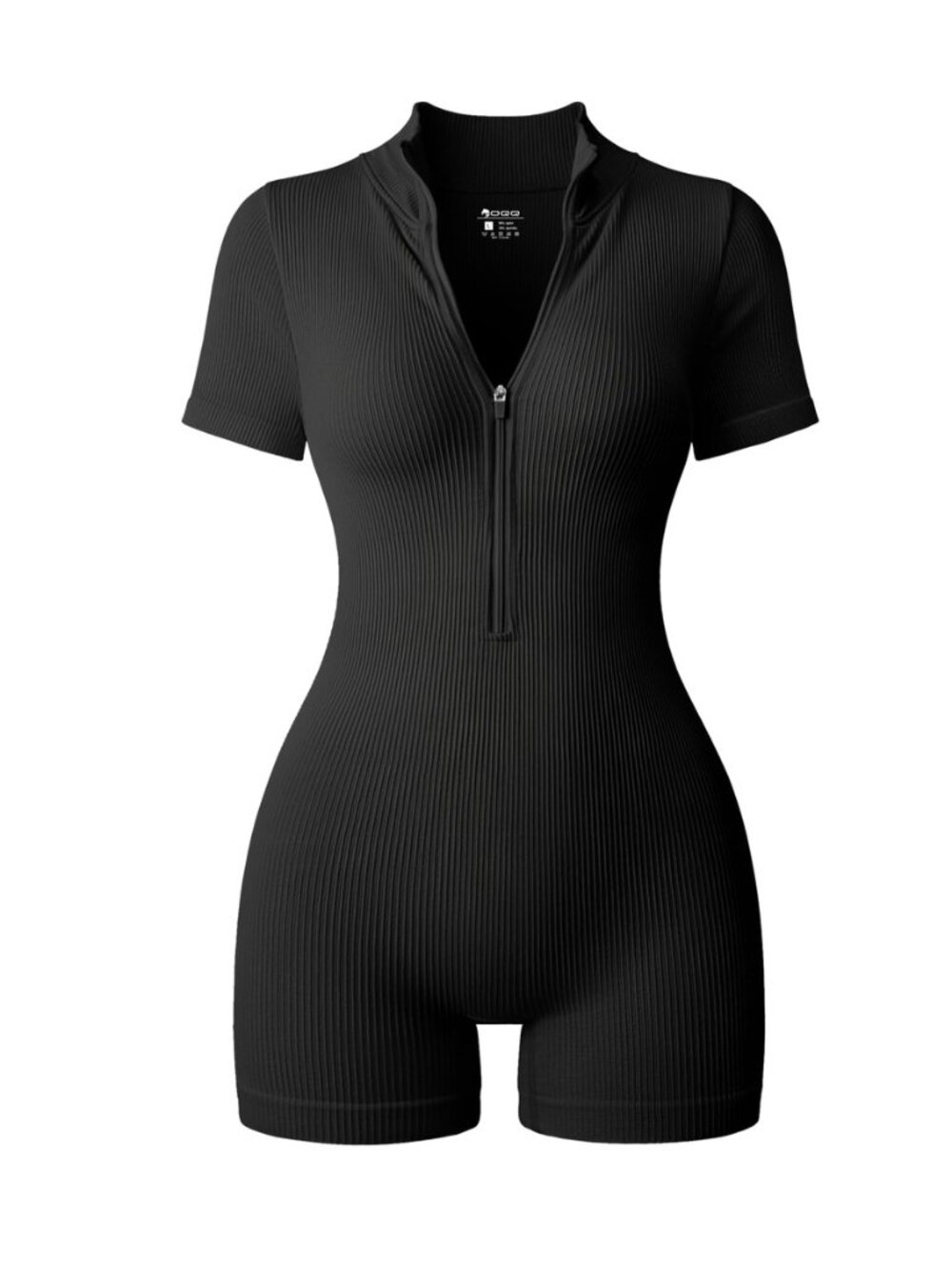 Women Rompers Casual Short Sleeve Zip Front Short Jumpsuits
